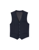 Slim Stretch Suit Vest - Navy - Runner
