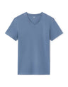 Slim V - Neck T-Shirt 100% Stretch Cotton - Navy - Runner