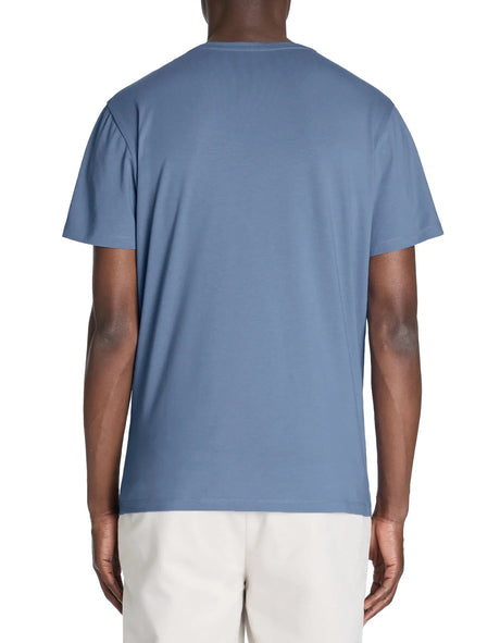 Slim V - Neck T-Shirt 100% Stretch Cotton - Navy - Runner