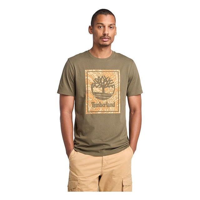 STACK LOGO Camo Short Sleeve Tee Leaf Green - Runner
