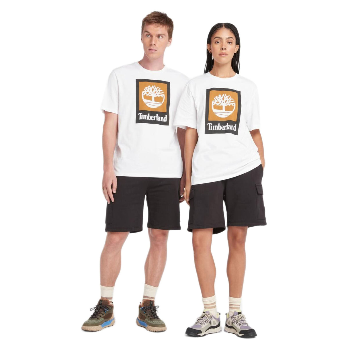 STACK LOGO Colored Short Sleeve Tee White - Runner