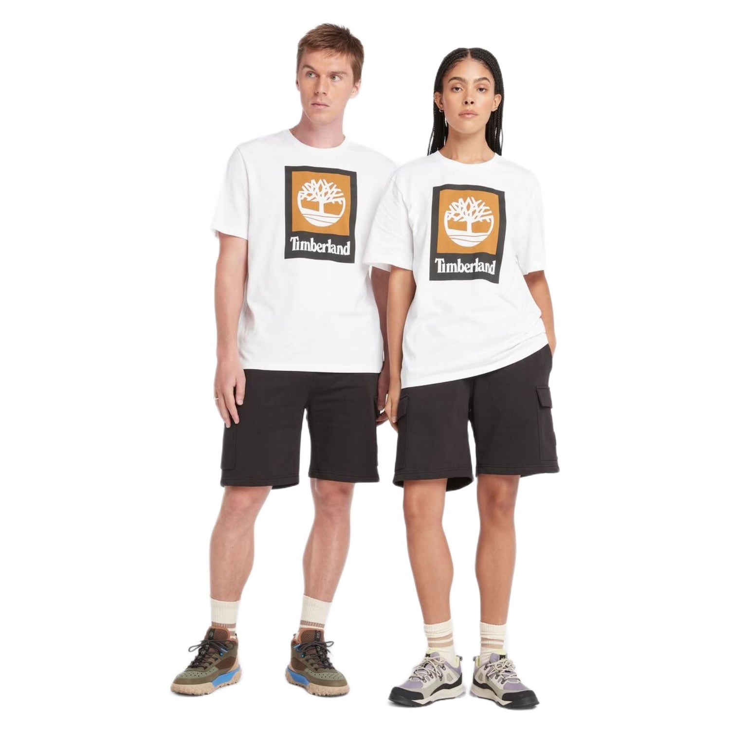 STACK LOGO Colored Short Sleeve Tee White - Runner