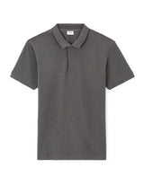 Straight Cotton Blend Polo Shirt - Anthracite - Runner