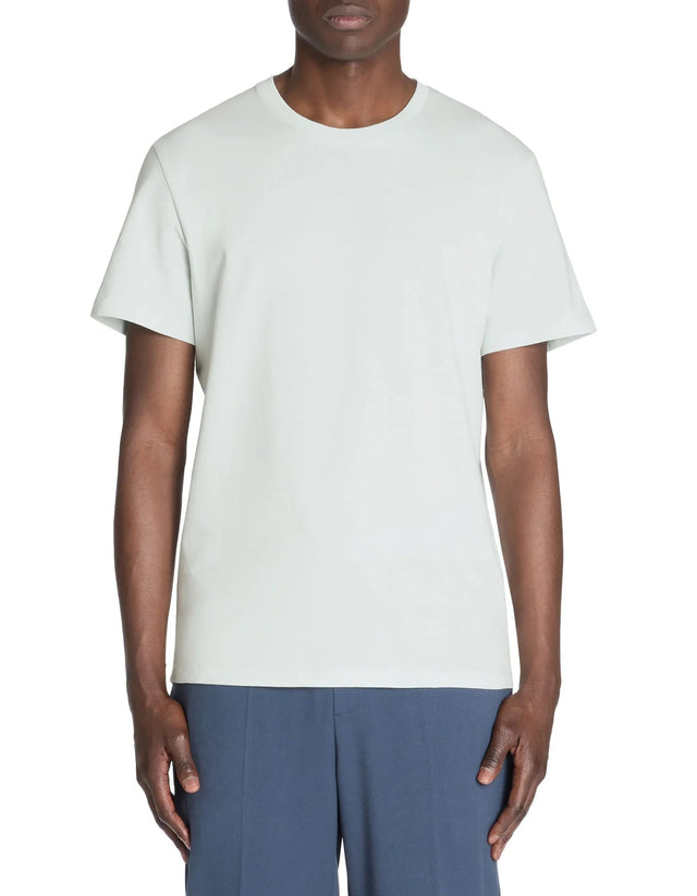 Straight Round Neck T-Shirt 100% Cotton - Light Blue - Runner