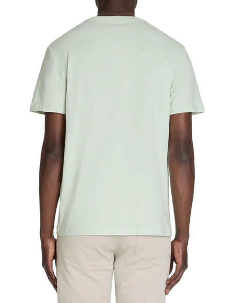 Straight Round Neck T-Shirt 100% Cotton - Light Green - Runner
