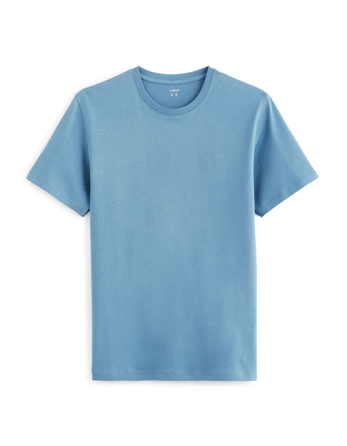 Straight Round Neck T-Shirt 100% Cotton - Navy - Runner