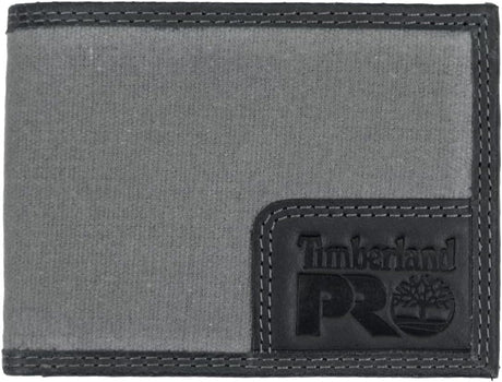 Timberland PRO Men's Canvas Leather RFID Billfold Wallet with Back ID Window MW2 - Runner