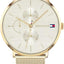 Tommy Hilfiger Analogue Multifunction Quartz Watch for women with Gold colored Stainless Steel mesh bracelet - 1781943 TTW39 - Runner