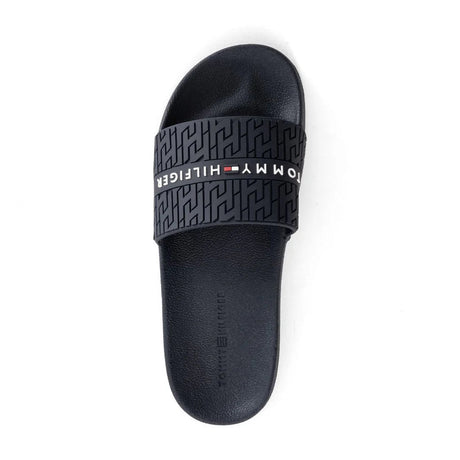 Tommy Hilfiger Dewts Logo Monogram Slides Men - BLK SLM4 - Runner
