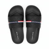 Tommy Hilfiger Dewts Logo Monogram Slides Men - BLK SLM4 - Runner
