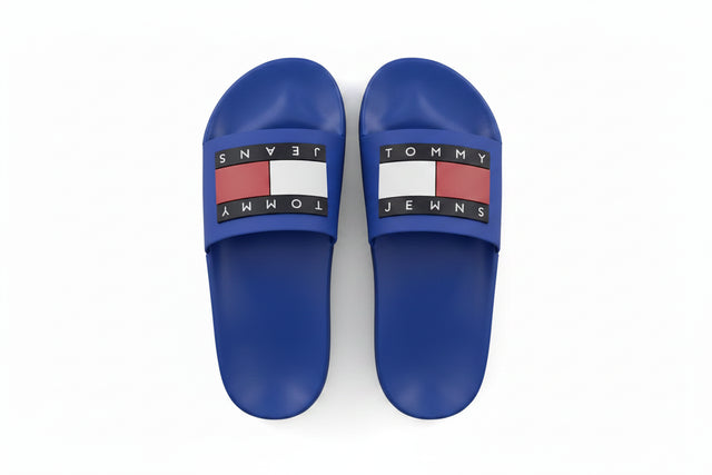 Tommy Hilfiger Essential Flag Badge Pool Slides - BLU SLM3 - Runner