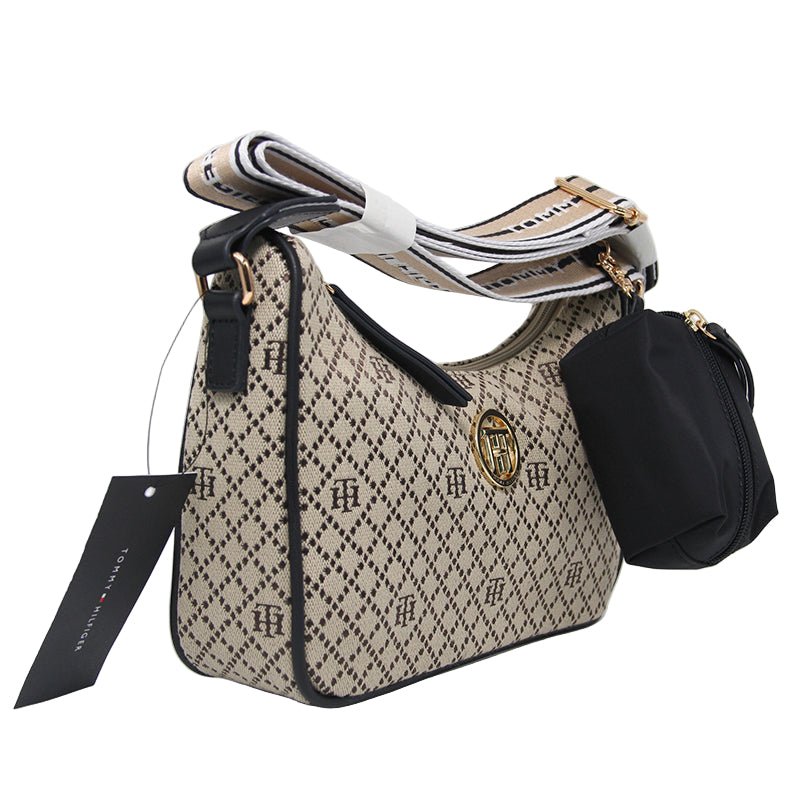 TOMMY HILFIGER Riley All Over Monogram Baguette Bag TB152 - Runner