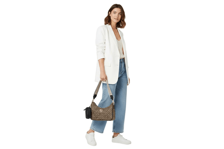 TOMMY HILFIGER Riley All Over Monogram Baguette Bag TB153 - Runner