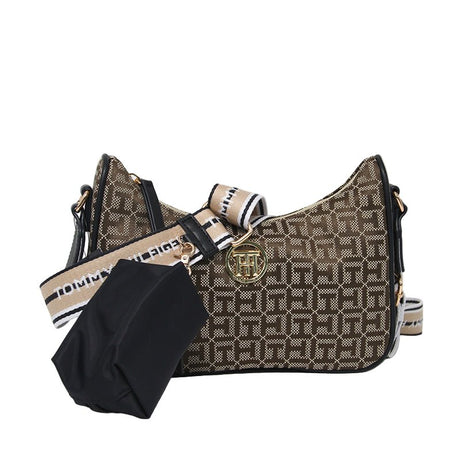 TOMMY HILFIGER Riley All Over Monogram Baguette Bag TB153 - Runner