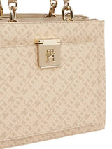 TOMMY HILFIGER Tote bag with label appliqué in beige Handbag TB195 - Runner