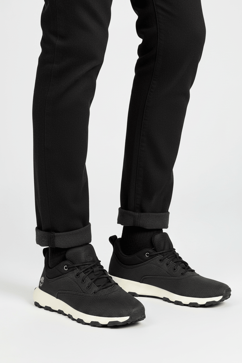 WINSOR PARK LOW LACE UP SNEAKER BLACK KNIT - Runner