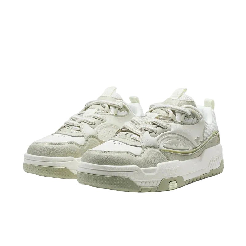 XTEP Women's Skateboarding Shoes Canvas White/Grey/Faint Grey 310028 - 4 XEW17 - Runner