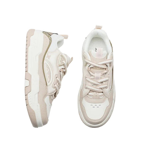 XTEP Women's Skateboarding Shoes Canvas White/Misty Brown/Tea Brown 310028 - 7 XEW15 - Runner