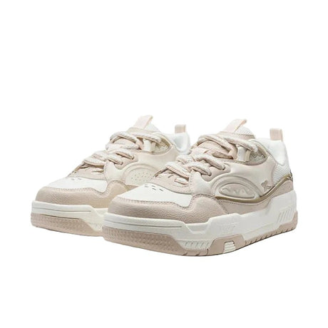 XTEP Women's Skateboarding Shoes Canvas White/Misty Brown/Tea Brown 310028 - 7 XEW15 - Runner