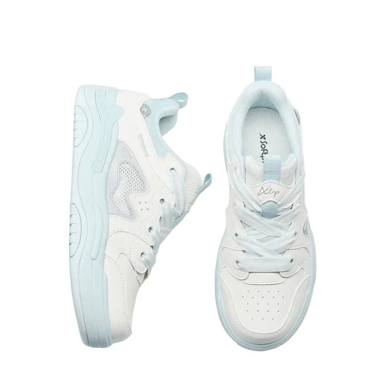 XTEP Women's Skateboarding Shoes Canvas White/Moonstone Blue/Silver 310014 - 3 XEW8 - Runner