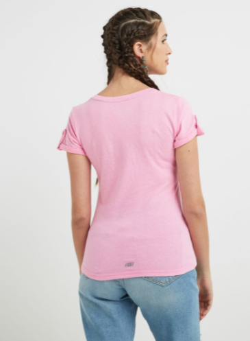 Skechers Short Sleeves V Neck T-Shirt Pink Melange