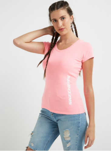 Skechers Short Sleeves Round Neck T-Shirt Pink