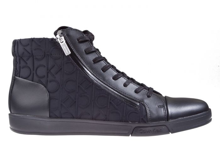 Calvin Klein Berke Leather High Tops Men Shoes Navy #CK02