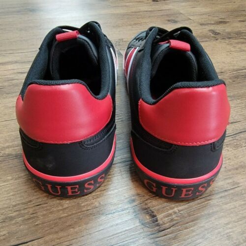 Guess Men's Washed Jeans U.S.A Black Red Fashion Sneakers #G003